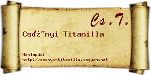 Csányi Titanilla névjegykártya